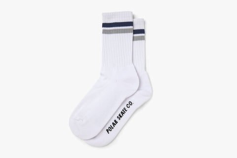 STRIPE SOCKS - White/Navy/Grey SP22