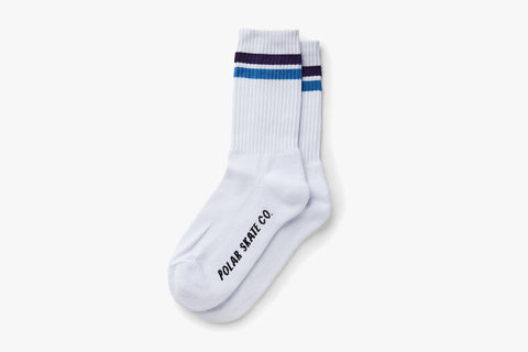 STRIPE SOCKS - White/Purple/Blue WIN21