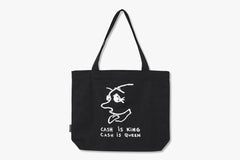 CASH IS QUEEN TOTE BAG - Black
